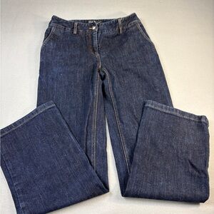 Salvatore Ferragamo Dark Blue Wide Leg Trouser Style Jeans Sz 40